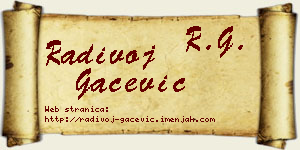 Radivoj Gačević vizit kartica